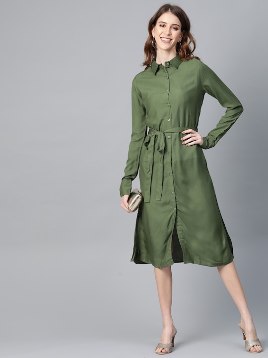 HERE&NOW Women Solid Shirt Dress