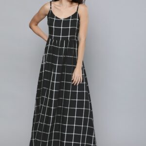 HERE&NOW Women Checked Maxi Dress