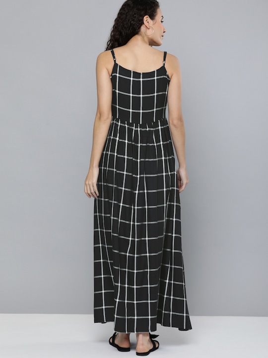 HERE&NOW Women Checked Maxi Dress