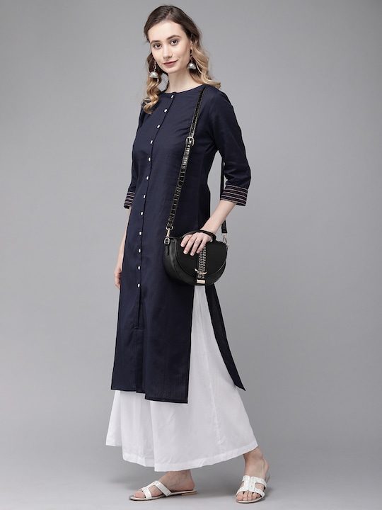 Anouk Women Solid Straight Kurta