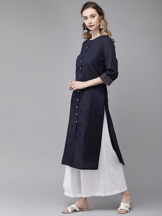 Anouk Women Solid Straight Kurta