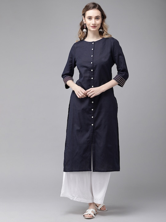 Anouk Women Solid Straight Kurta