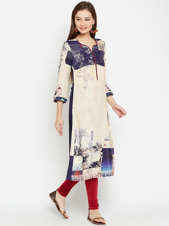 Biba Women Printed Straight Kurta