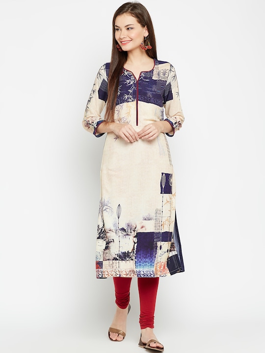 Biba Women Printed Straight Kurta