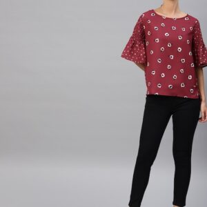 French Connection Women Printed High-Low Top