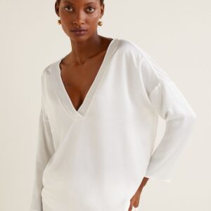 MANGO Women White Solid Top