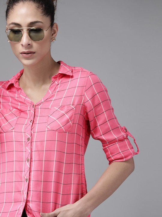 Roadster Women Checked Casual Shirt