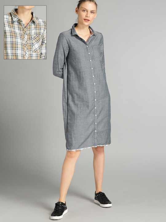 Roadster Women Checked Reversible Dress