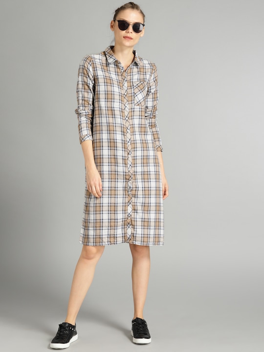 Roadster Women Checked Reversible Dress