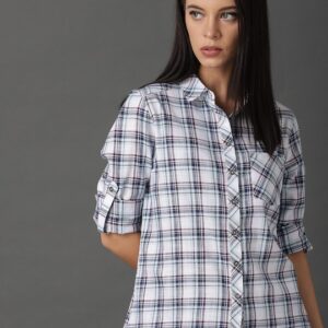 Roadster Women Fit Checked Casual Shirt with Back Detail