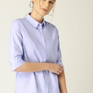 MANGO Women Regular Fit Solid Casual Shirt