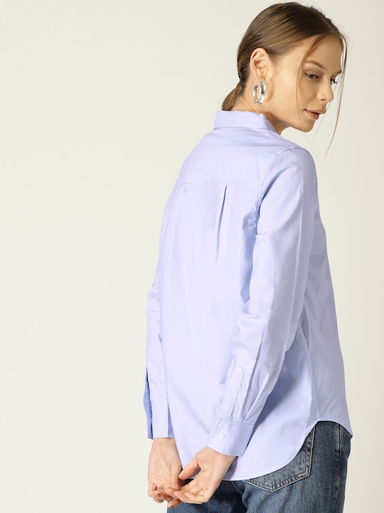 MANGO Women Regular Fit Solid Casual Shirt