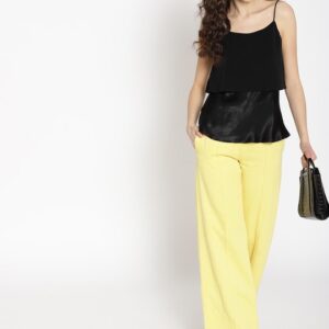 MANGO Women Solid Layered Top