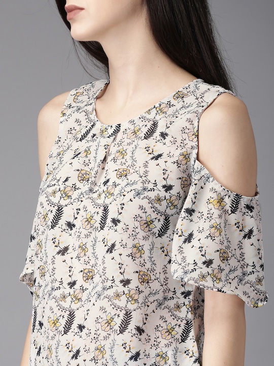 Moda Rapido Floral Cold-Shoulder Top