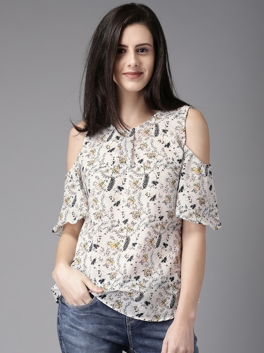 Moda Rapido Floral Cold-Shoulder Top