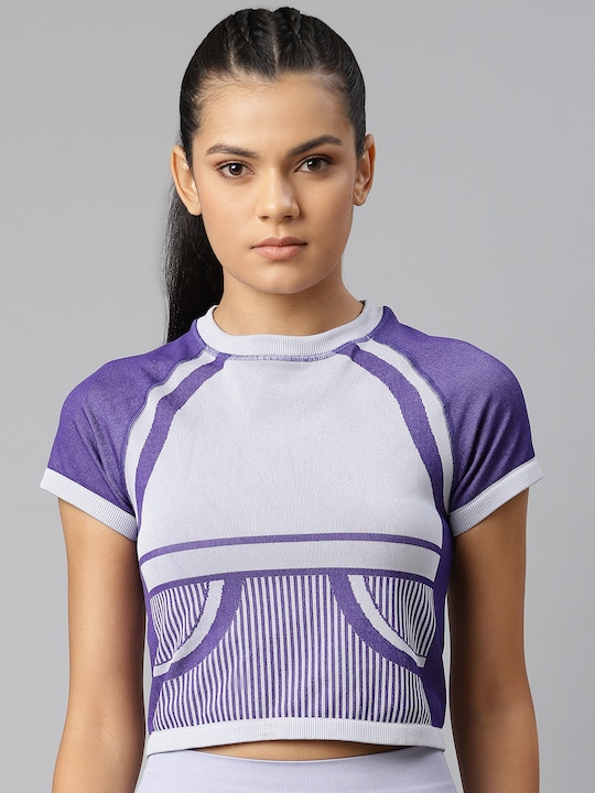 HRX Women Striped Round Neck T-Shirt