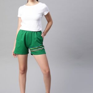 HRX Solid Women Green Regular Shorts