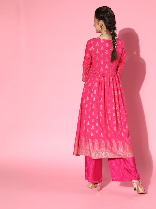 HERE&NOW Women Pure Cotton Ethnic Motifs Printed Kurta