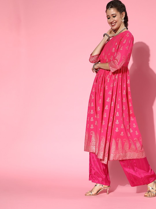 HERE&NOW Women Cotton Ethnic Motifs Printed Kurta