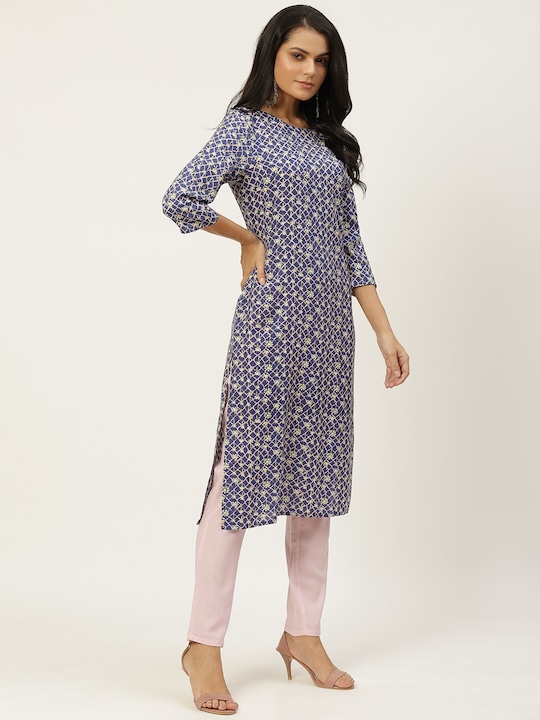 All About You Women Ethnic Motifs Printed Kurta with Trousers