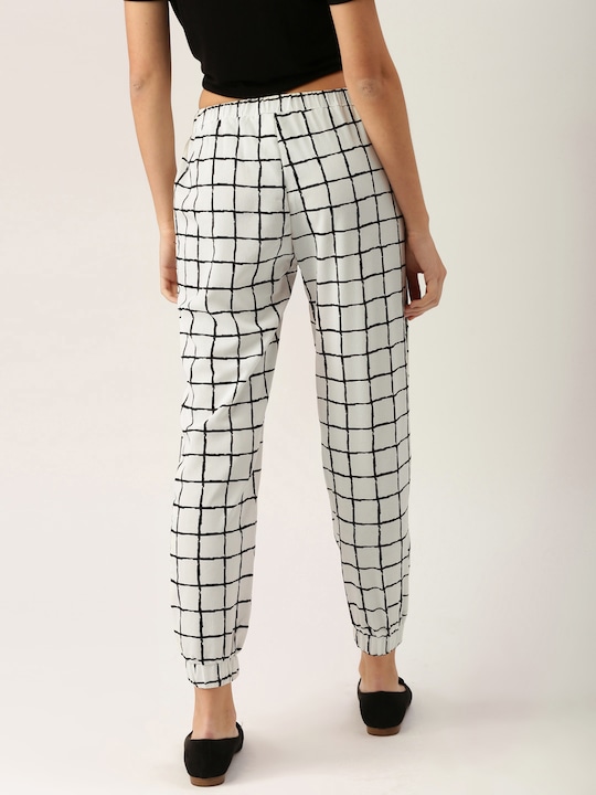 DressBerry Women Regular Fit Checked Cropped Trouser