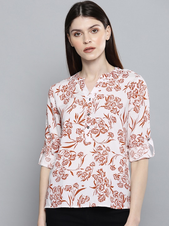 Chemistry Women Printed Shirt-Style Top