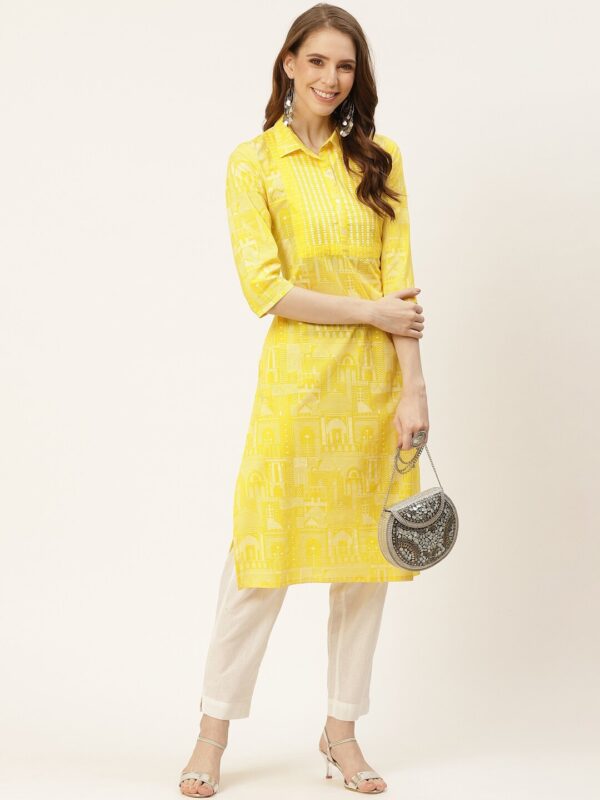 Sangria  Women Printed Pure Cotton Straight Kurta