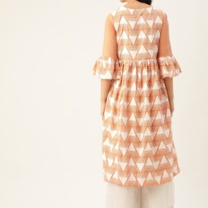 Sangria Women Geometric Printed Angrakha A-Line Kurta