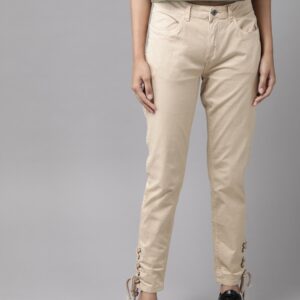 Roadster Women Skinny Fit Solid Regular Trousers