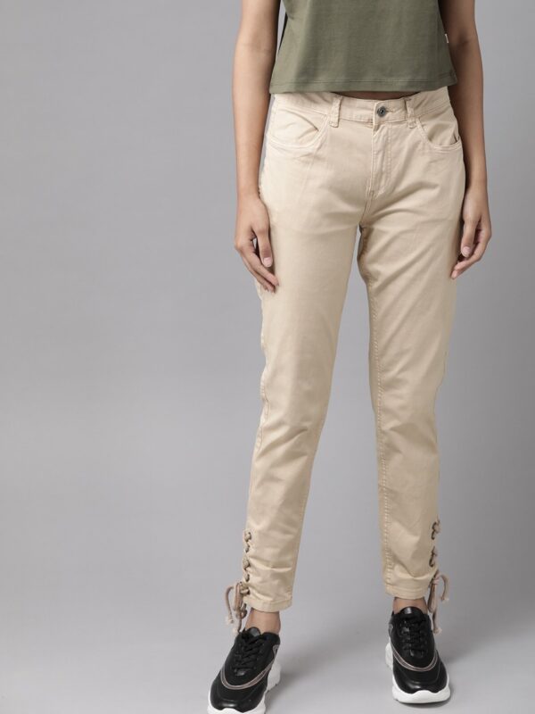 Roadster Women Skinny Fit Solid Regular Trousers