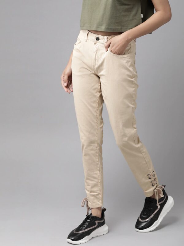 Roadster Women Skinny Fit Solid Regular Trousers