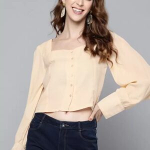 HERE&NOW Regular Sleeves Solid Women Top