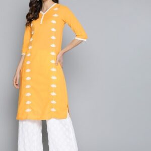 HERE&NOW Women Embroidered Straight Kurta