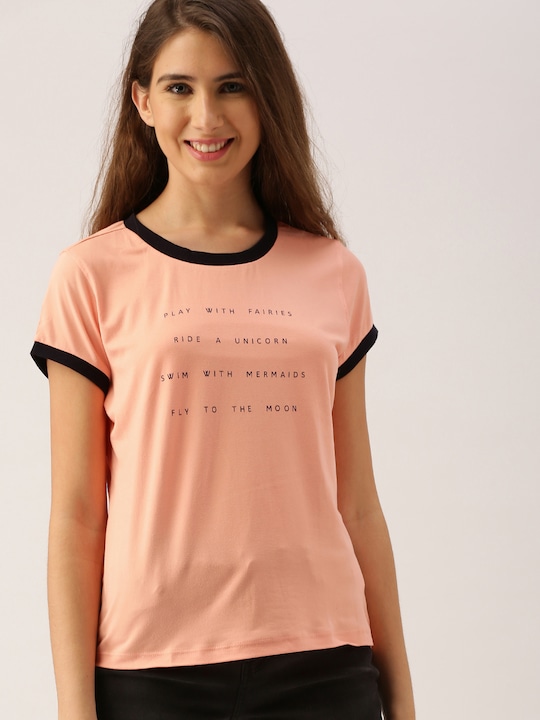 DressBerry Women Printed Round Neck T-shirt