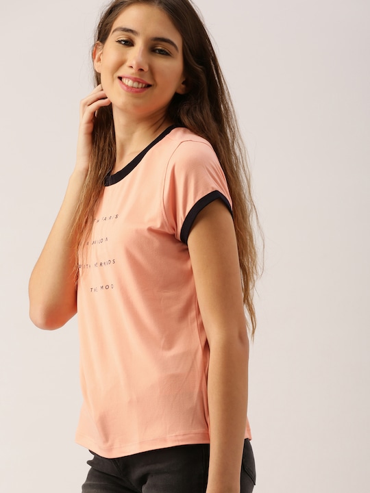 DressBerry Women Printed Round Neck T-shirt