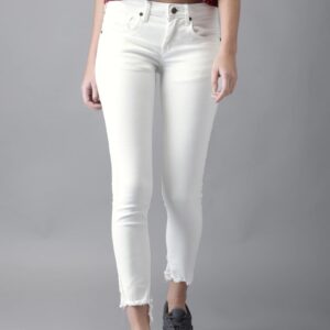 HERE&NOW Women Skinny Fit Stretchable Cropped Jeans