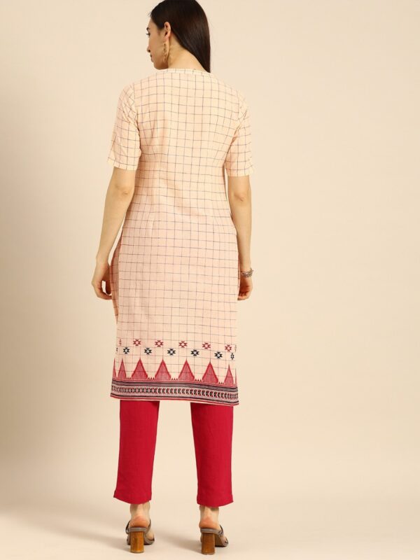 Anouk Women Checked Kurta