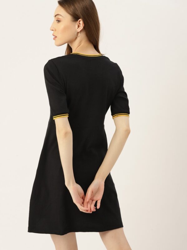 DressBerry Black Solid A-Line Dress