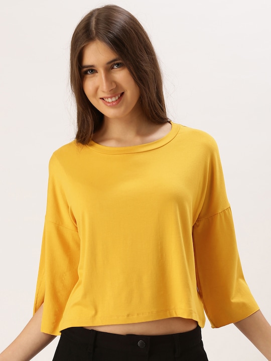 DressBerry Women Solid Crop Top