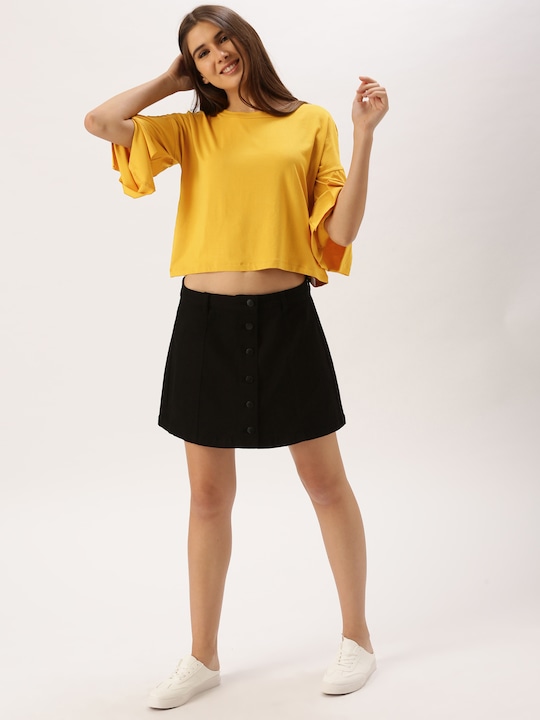 DressBerry Women Solid Crop Top