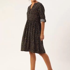 all about you  Women A-line Black Dress