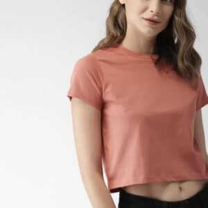 Mast & Harbour Women Solid Round Neck T-Shirt