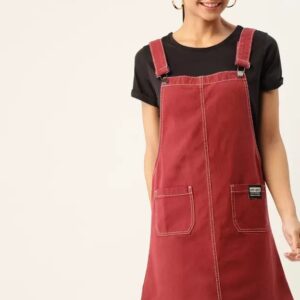 Dressberry  Women Pinafore Brown Dress