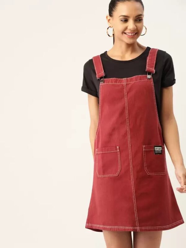 Dressberry  Women Pinafore Brown Dress