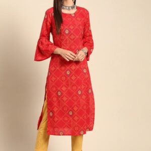 Anouk Women Ethnic Motifs Printed Straight Kurta