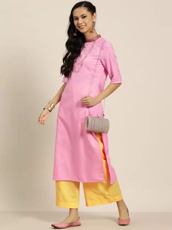 Sangria Women Straight Kurta with Palazzos