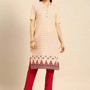 Anouk Women Checked Kurta