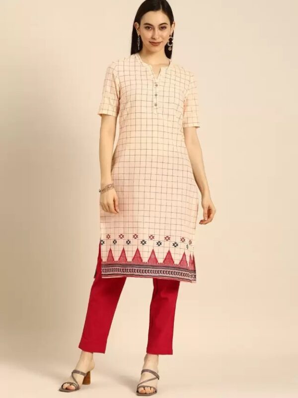 Anouk Women Checked Kurta