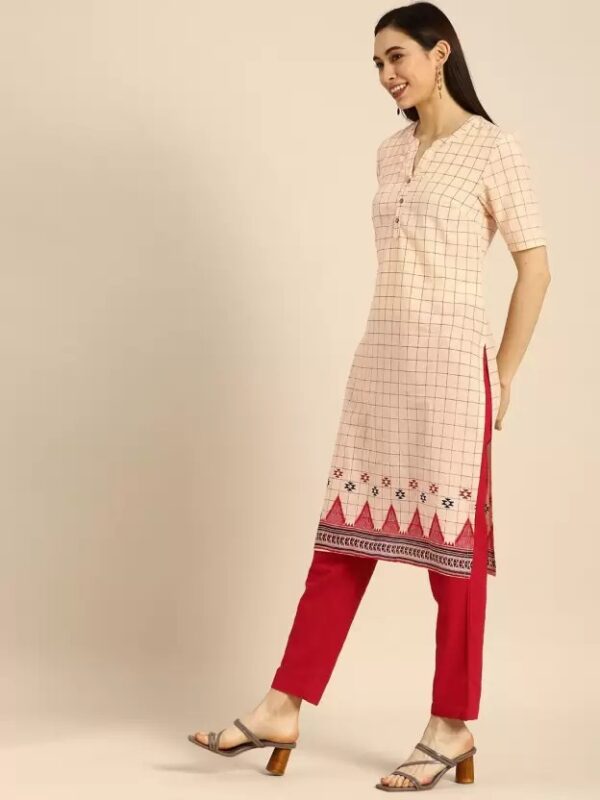 Anouk Women Checked Kurta