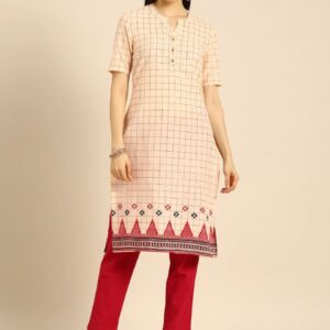 Anouk Women Checked Kurta